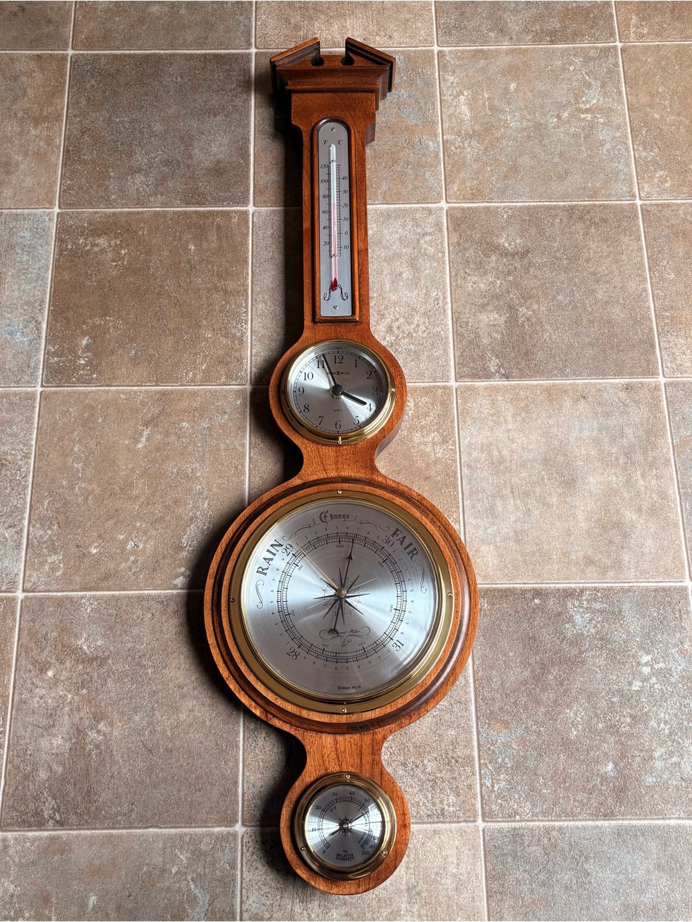 Howard Miller 612-718 Wall Weather Station Barometer Hygrometer Clock
